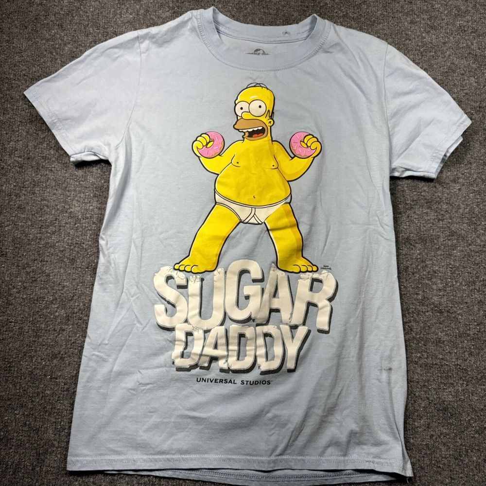 Homer Simpson Shirt (S) Sugar Daddy‎ - The Simpsons - Universal Studios